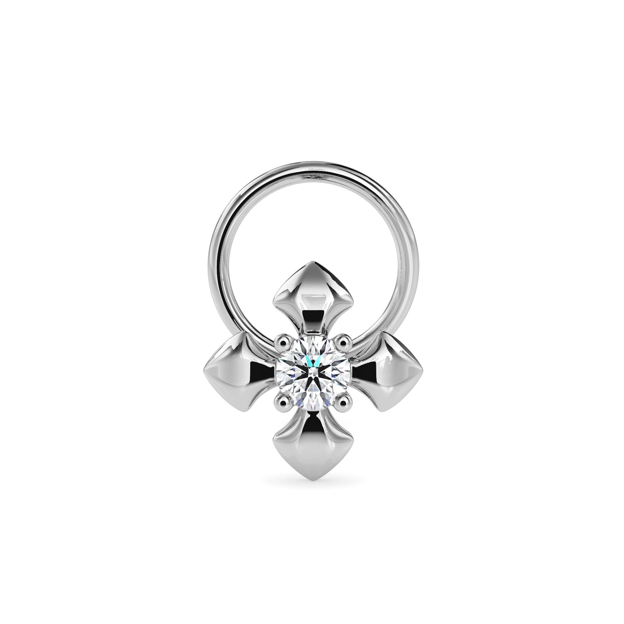 0.03Ct Round Prong Set Lab-Grown Diamond Gold Wire Back Stud Nosepins