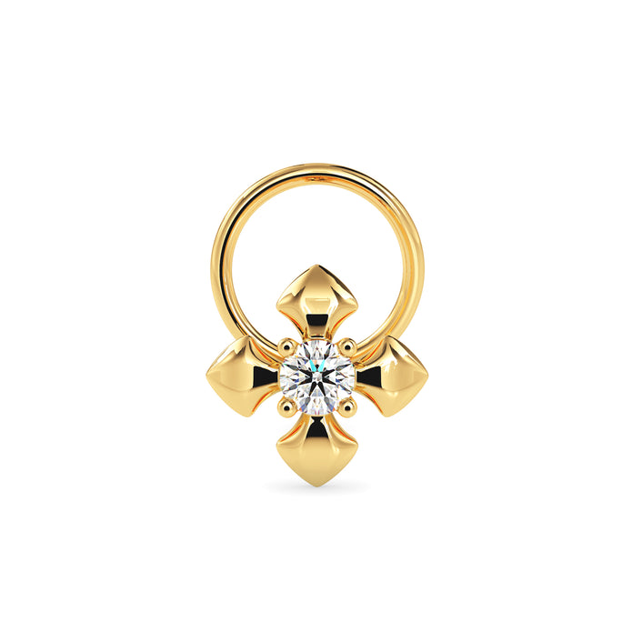 0.03Ct Round Prong Set Lab-Grown Diamond Gold Wire Back Stud Nosepins