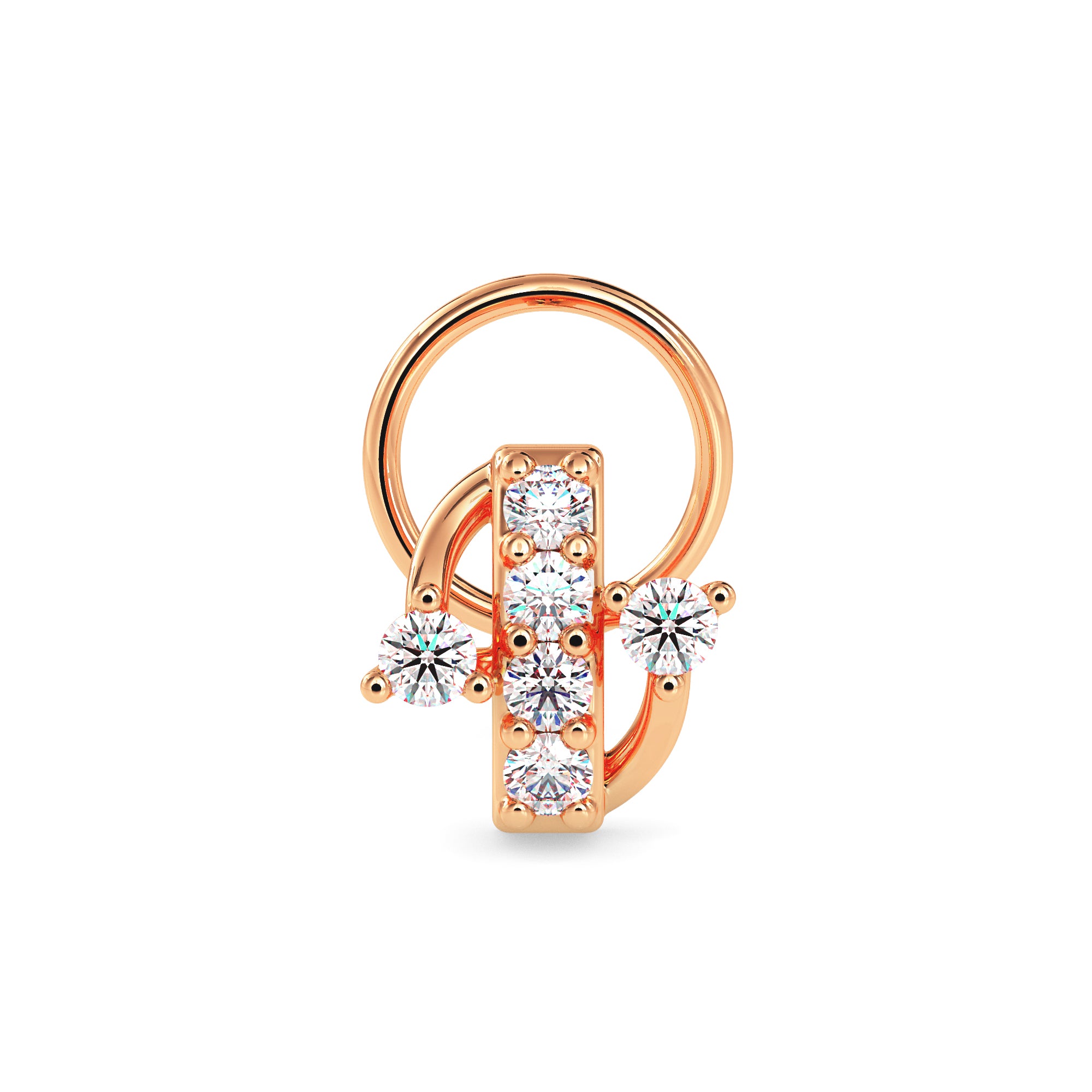 0.06Ct Dainty Prong Set Lab-Grown Diamond Gold Wire Back Stud Nosepins