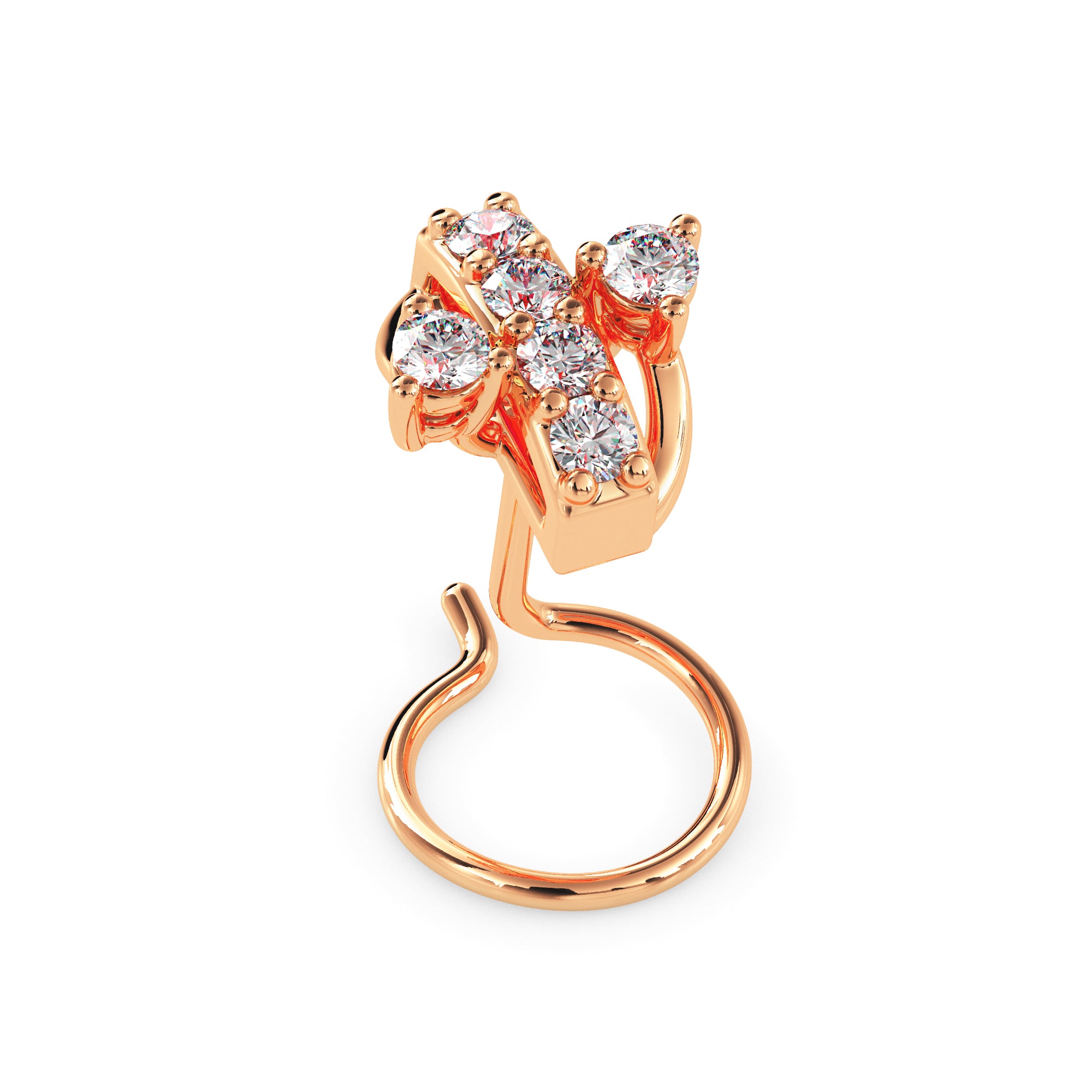 0.06Ct Dainty Prong Set Lab-Grown Diamond Gold Wire Back Stud Nosepins