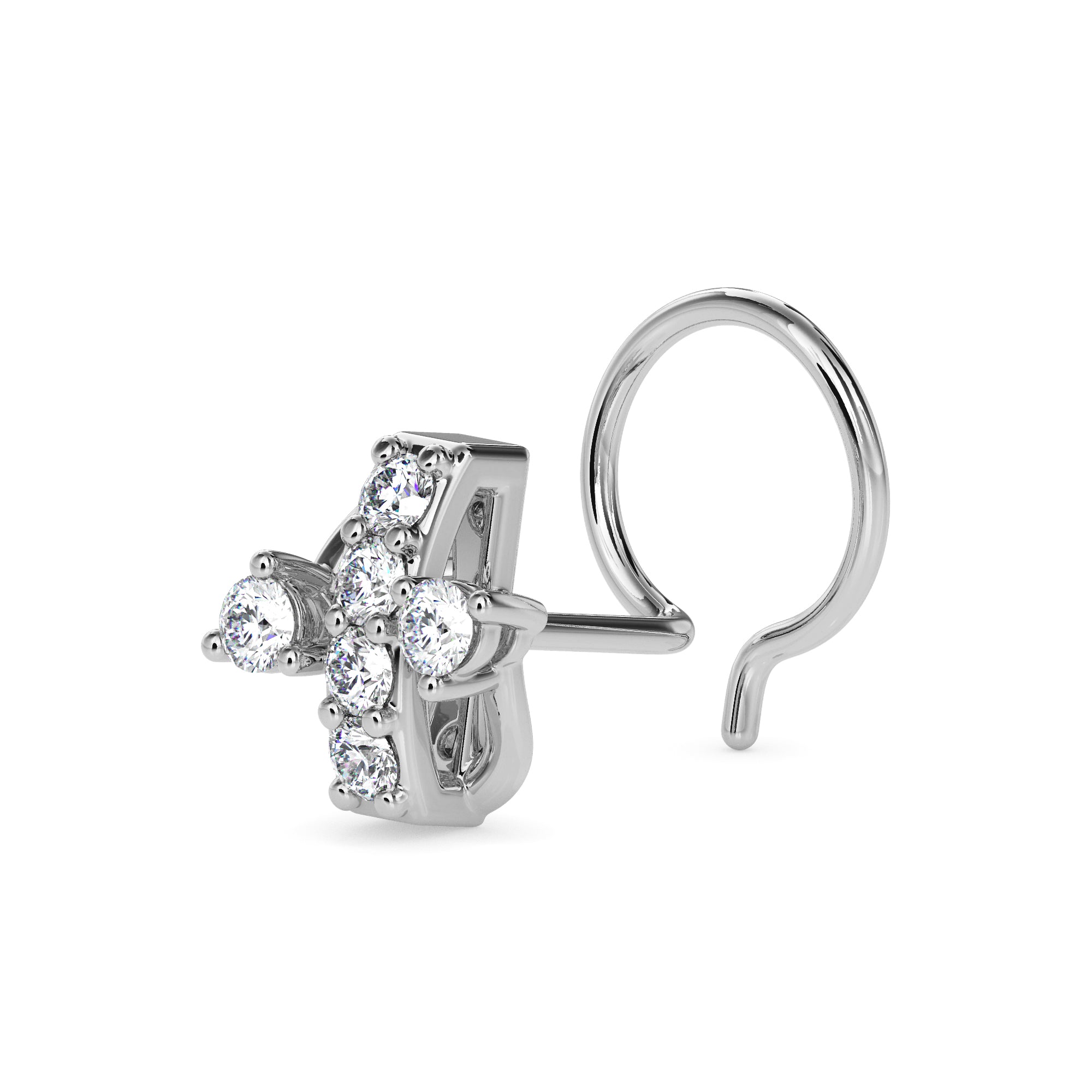 0.06Ct Dainty Prong Set Lab-Grown Diamond Gold Wire Back Stud Nosepins