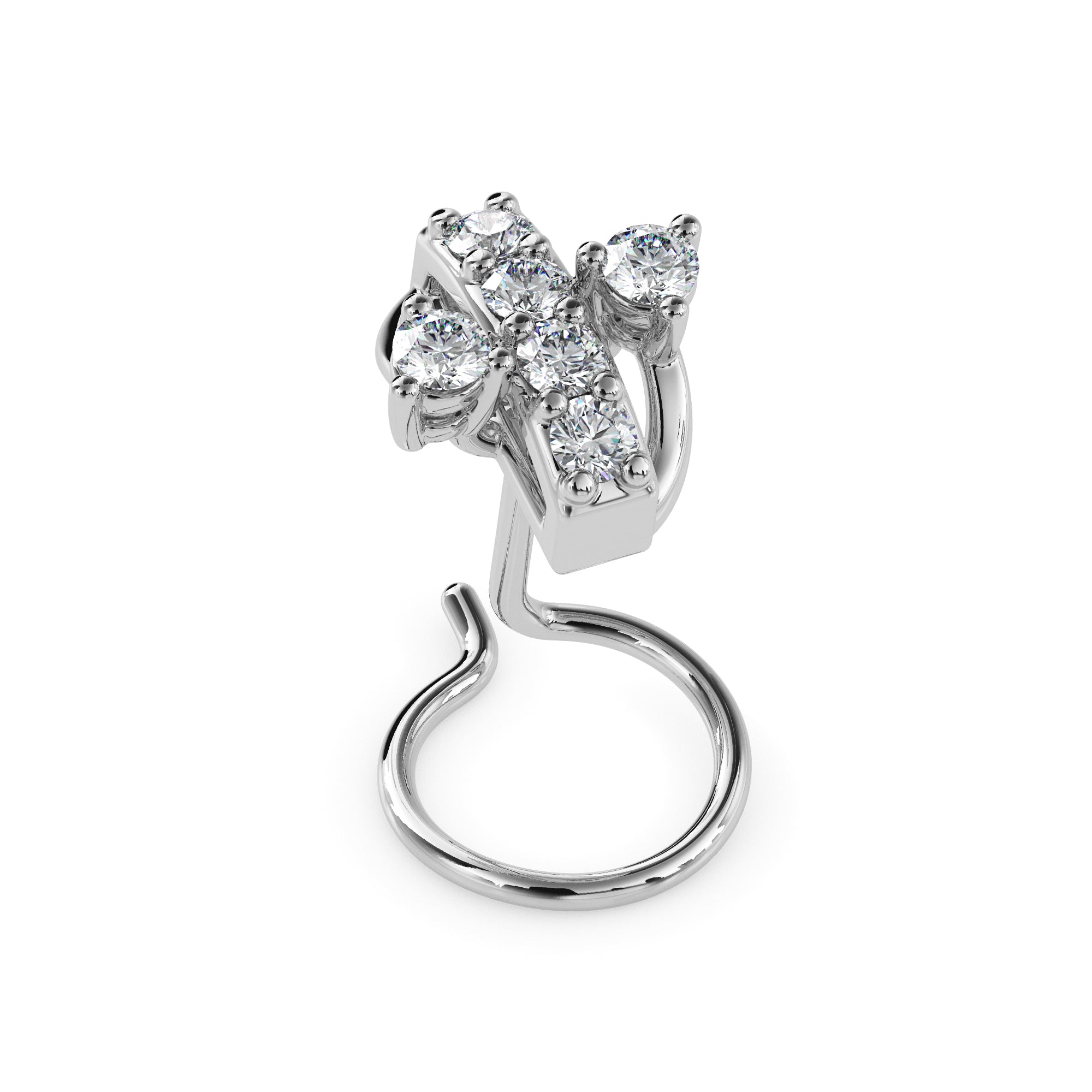 0.06Ct Dainty Prong Set Lab-Grown Diamond Gold Wire Back Stud Nosepins