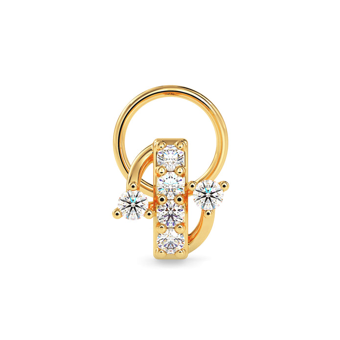 0.06Ct Dainty Prong Set Lab-Grown Diamond Gold Wire Back Stud Nosepins