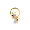 0.06Ct Three Stone Lab-Grown Diamond Gold Wire Back Stud Nosepins