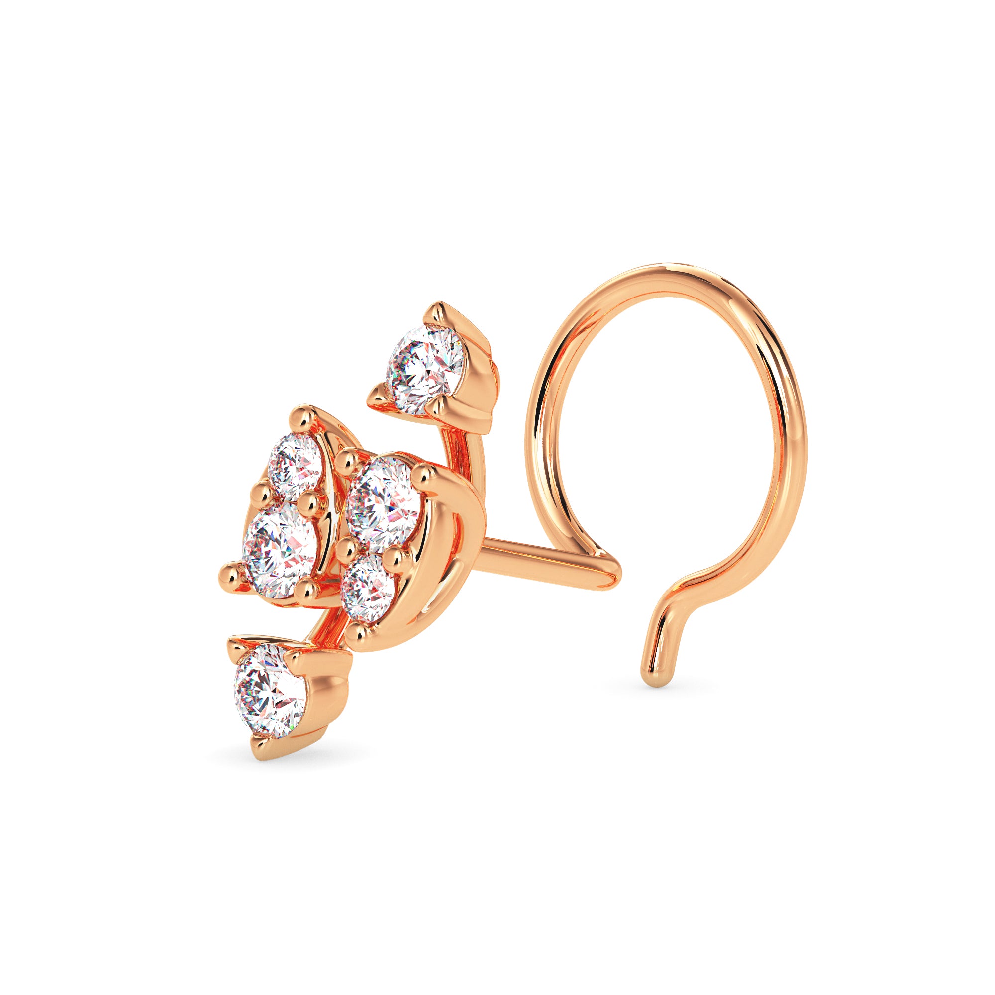 0.08Ct Teardrop Style Lab-Grown Diamond Gold Wire Back Stud Nosepins