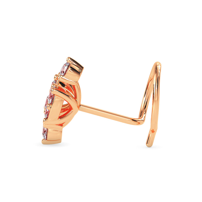0.08Ct Teardrop Style Lab-Grown Diamond Gold Wire Back Stud Nosepins