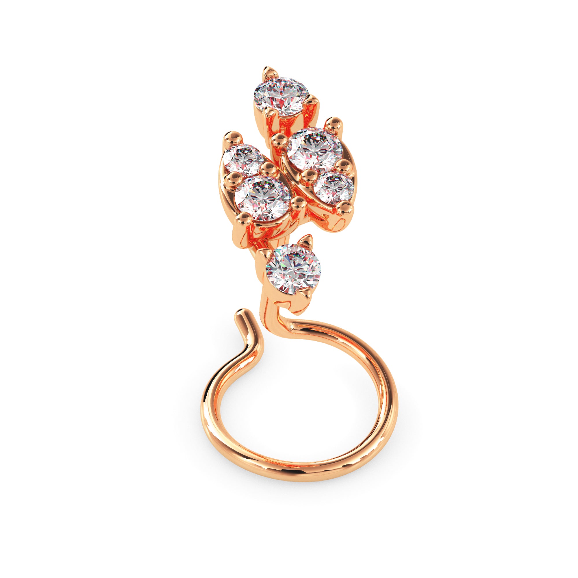 0.08Ct Teardrop Style Lab-Grown Diamond Gold Wire Back Stud Nosepins