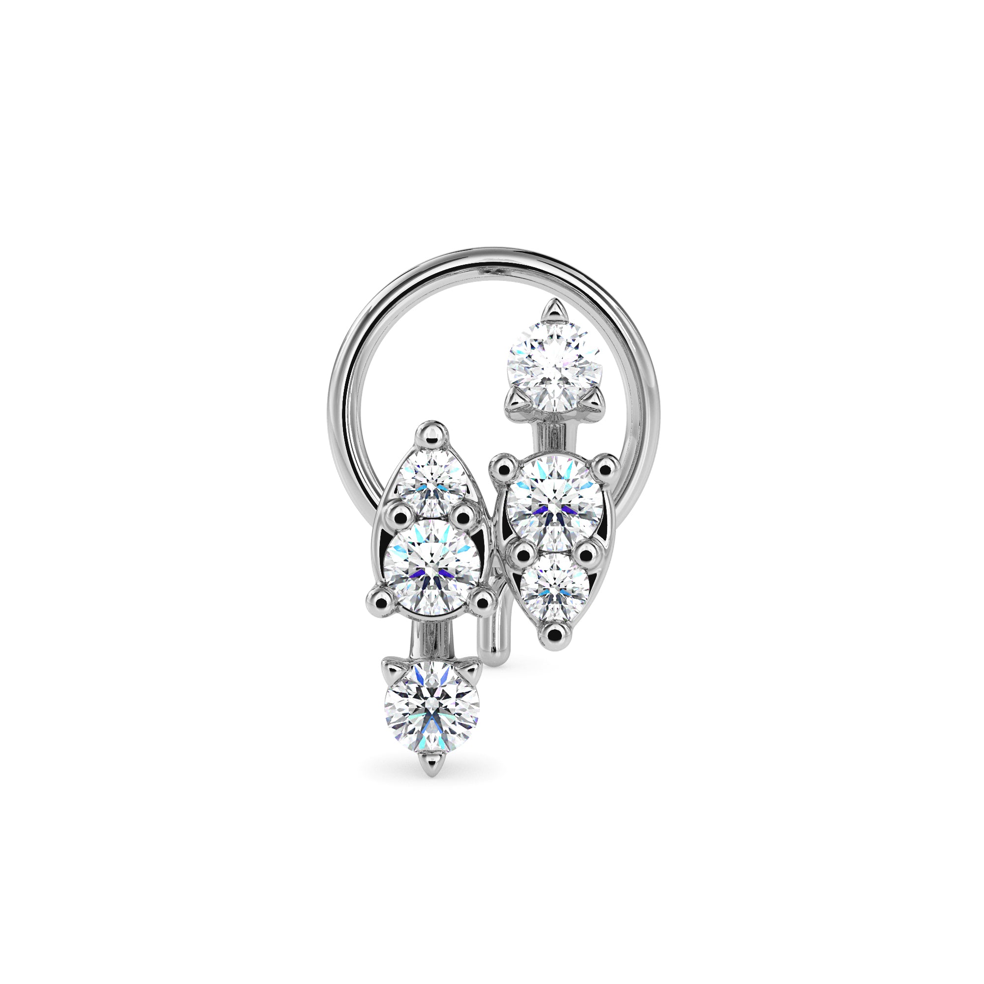 0.08Ct Teardrop Style Lab-Grown Diamond Gold Wire Back Stud Nosepins