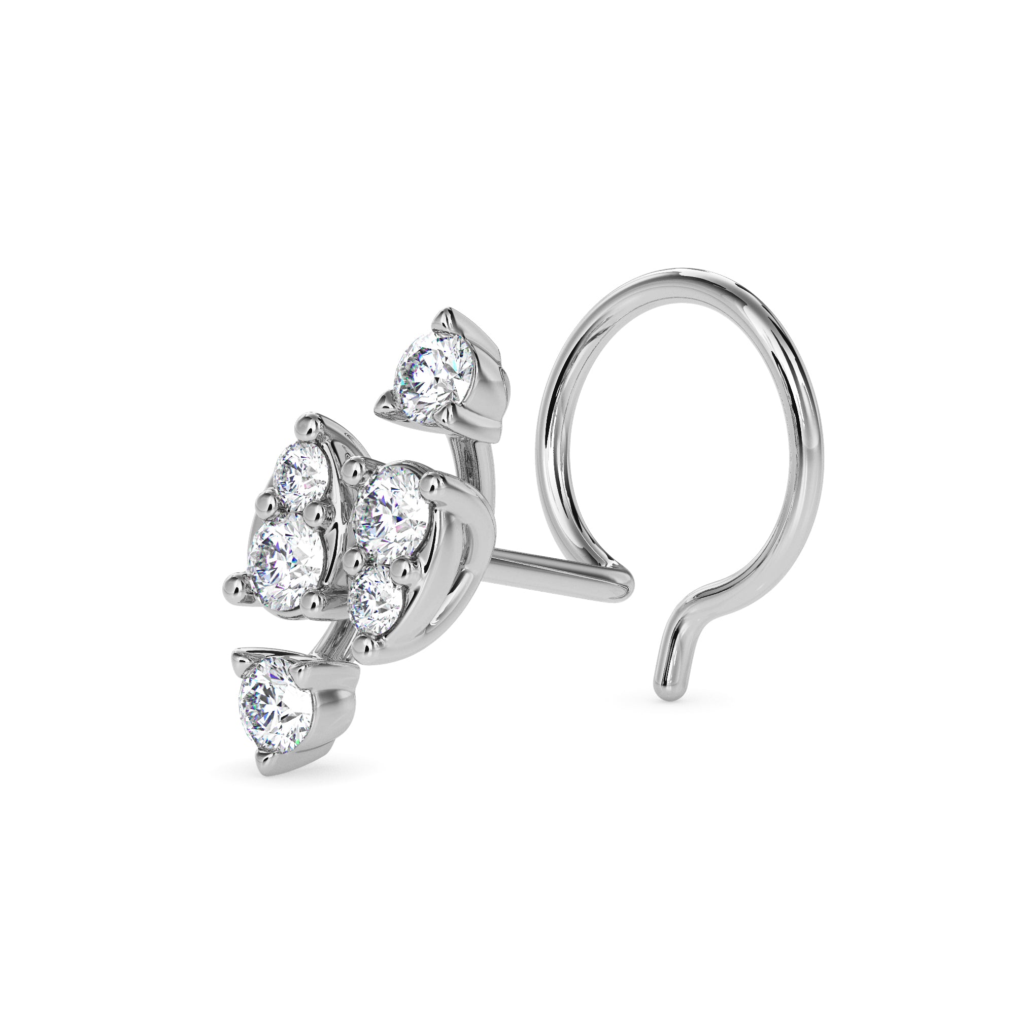0.08Ct Teardrop Style Lab-Grown Diamond Gold Wire Back Stud Nosepins