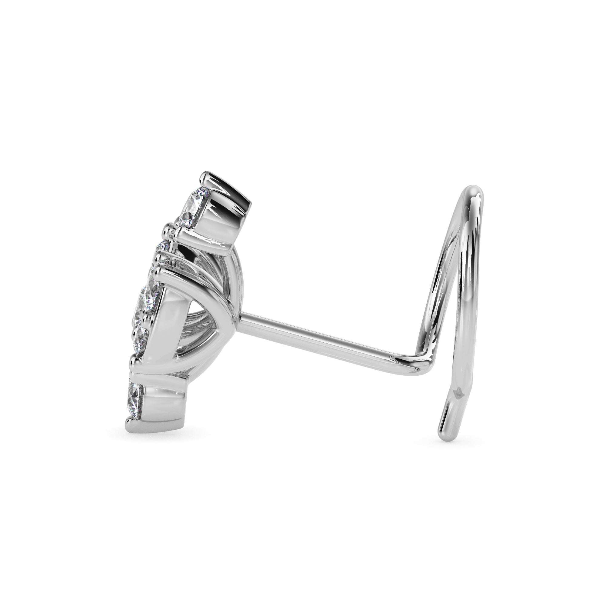 0.08Ct Teardrop Style Lab-Grown Diamond Gold Wire Back Stud Nosepins