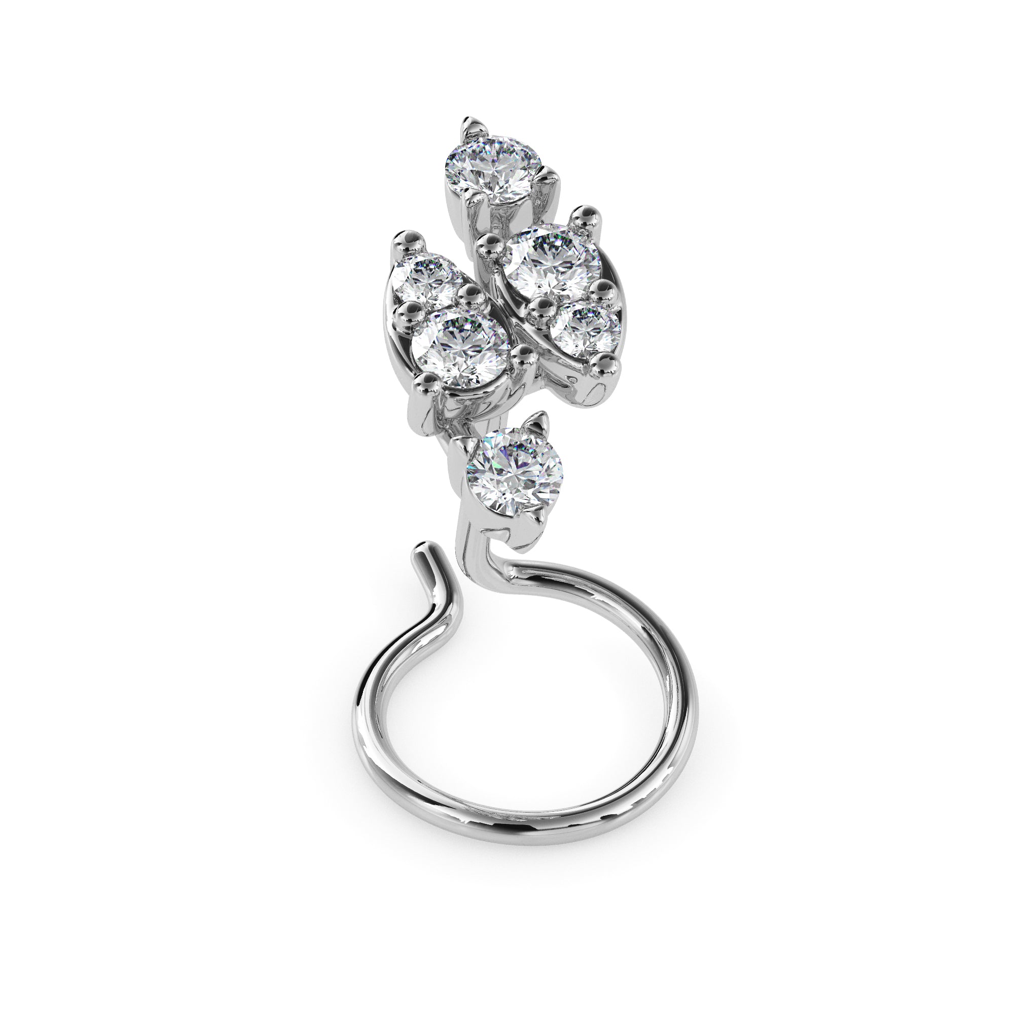 0.08Ct Teardrop Style Lab-Grown Diamond Gold Wire Back Stud Nosepins