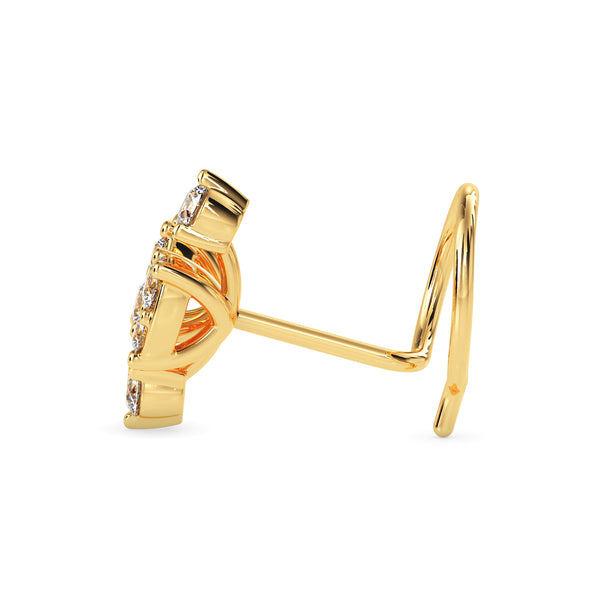 0.08Ct Teardrop Style Lab-Grown Diamond Gold Wire Back Stud Nosepins