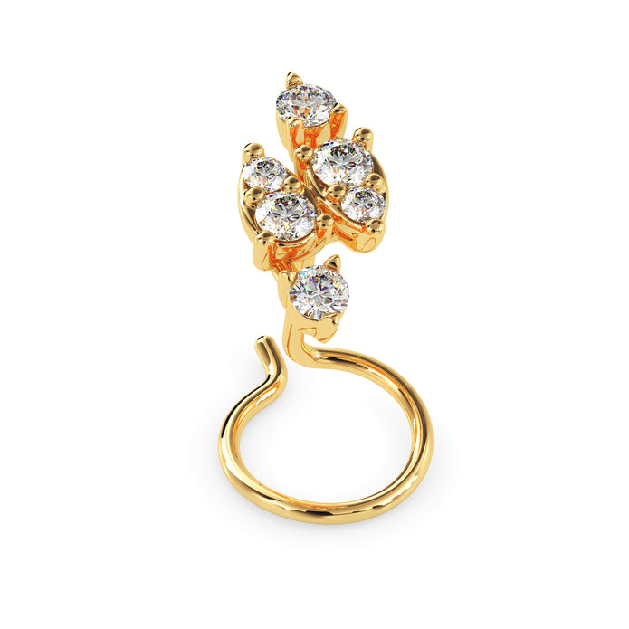 0.08Ct Teardrop Style Lab-Grown Diamond Gold Wire Back Stud Nosepins