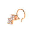 0.07Ct Two Square Cluster Lab-Grown Diamond Gold Wire Back Stud Nosepins
