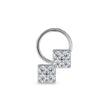 0.07Ct Two Square Cluster Lab-Grown Diamond Gold Wire Back Stud Nosepins