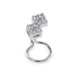 0.07Ct Two Square Cluster Lab-Grown Diamond Gold Wire Back Stud Nosepins