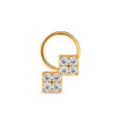 0.07Ct Two Square Cluster Lab-Grown Diamond Gold Wire Back Stud Nosepins