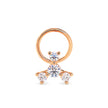 0.08Ct Round Prong Set Lab-Grown Diamond Gold Wire Back Stud Nosepins