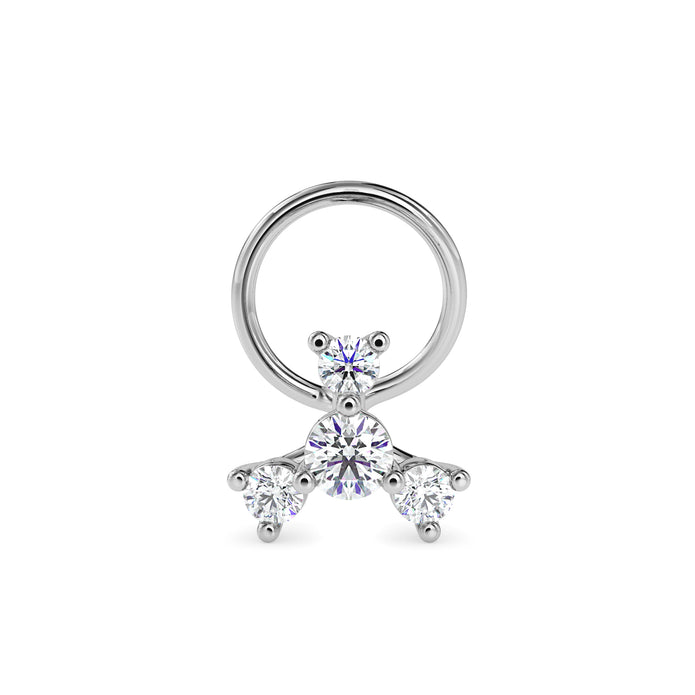 0.08Ct Round Prong Set Lab-Grown Diamond Gold Wire Back Stud Nosepins