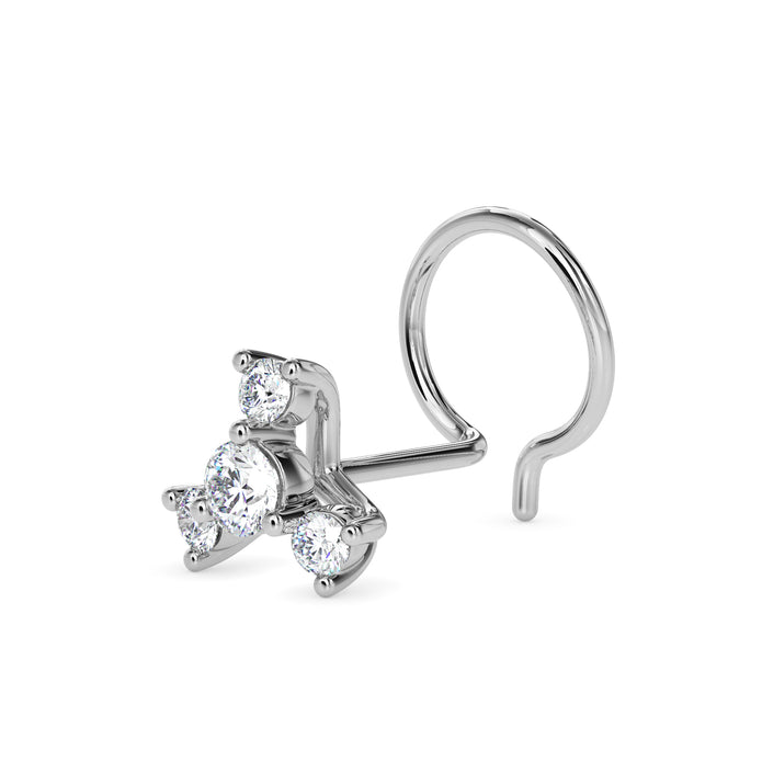 0.08Ct Round Prong Set Lab-Grown Diamond Gold Wire Back Stud Nosepins