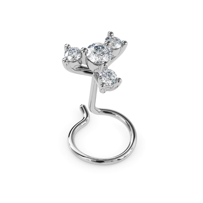 0.08Ct Round Prong Set Lab-Grown Diamond Gold Wire Back Stud Nosepins