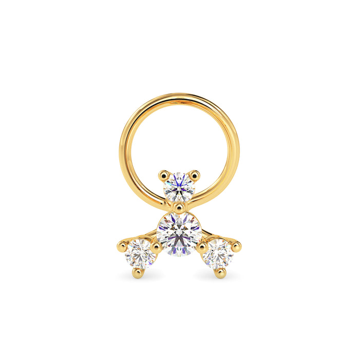 0.08Ct Round Prong Set Lab-Grown Diamond Gold Wire Back Stud Nosepins