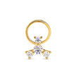 0.08Ct Round Prong Set Lab-Grown Diamond Gold Wire Back Stud Nosepins
