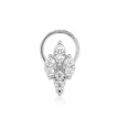 0.07Ct Leaf Style Cluster Lab-Grown Diamond Gold Wire Back Stud Nosepins