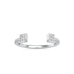 open cuff baguette cut diamond ring in white gold