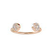 open cuff halo diamond ring in rose gold