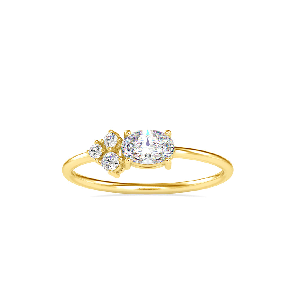 oval solitaire diamond ring in yellow gold
