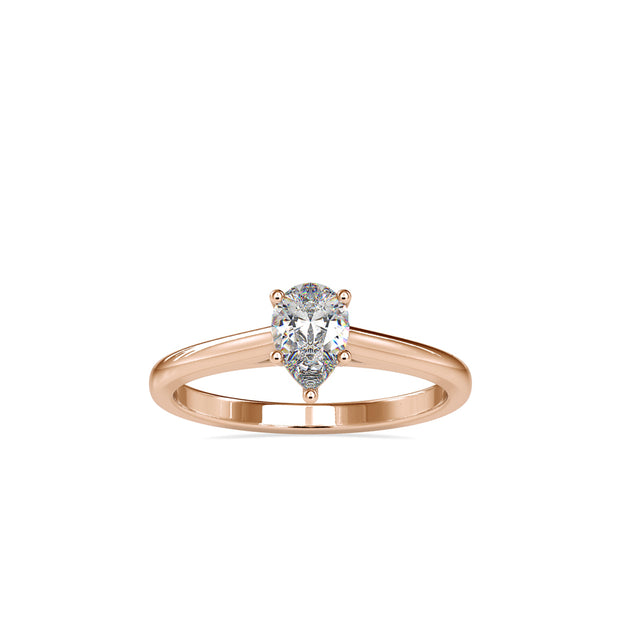 pear cut solitaire lab-grown diamond ring in rose gold