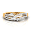 pear cut three stone lab-grown diamond ring in yellow gold