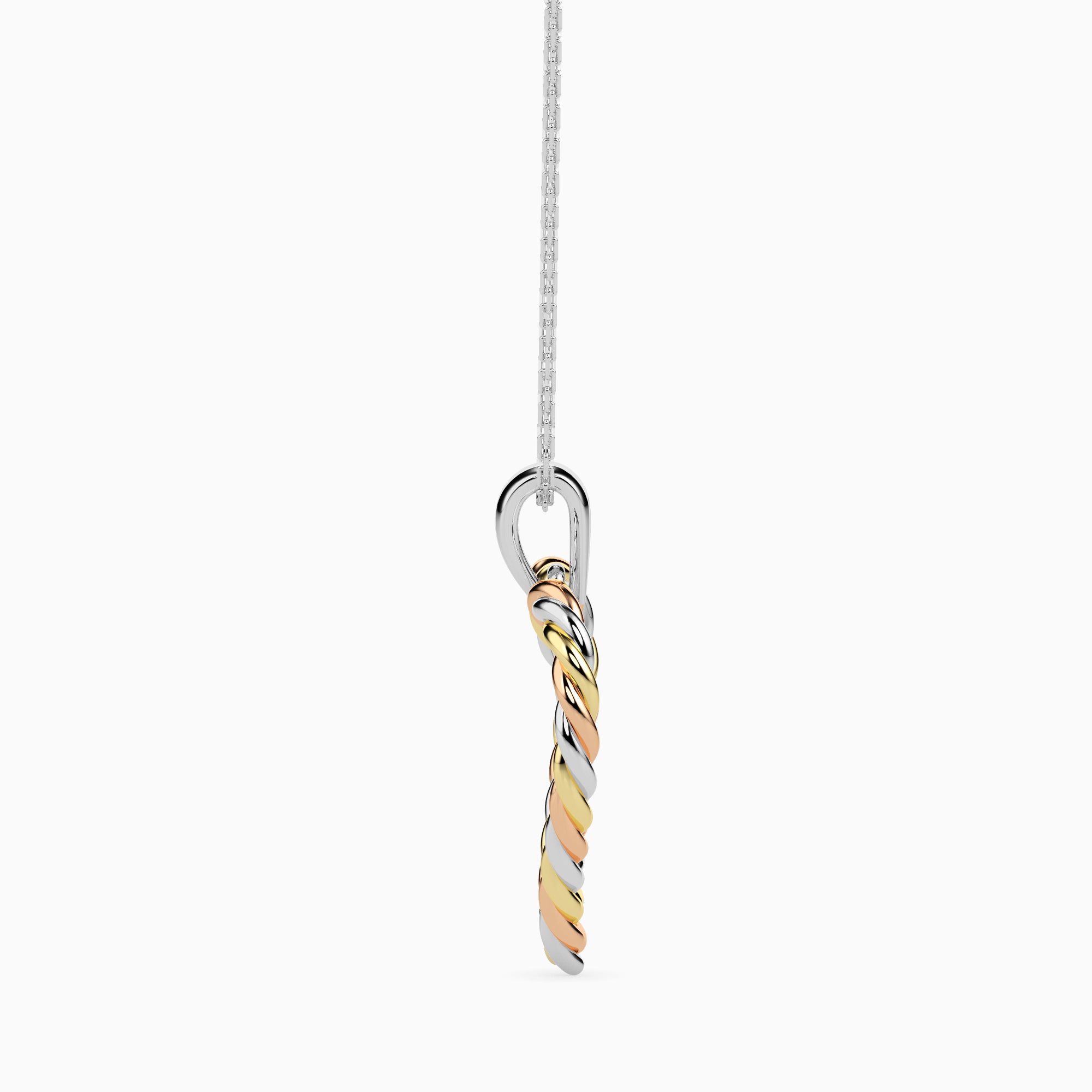 heart-shaped pendant necklace with gold and silver 