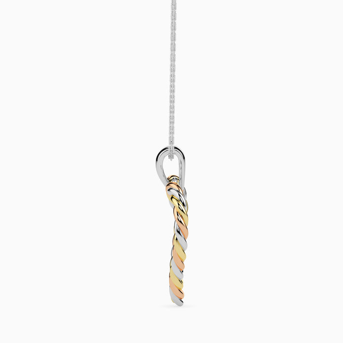 heart-shaped pendant necklace with gold and silver 