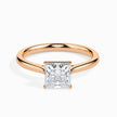 princess cut solitaire diamond ring in rose gold