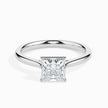 princess cut solitaire diamond ring in white gold