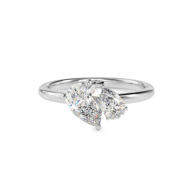 1.87Ct Pear Cut Lab-Grown Diamond Toi Et Moi Gold Ring