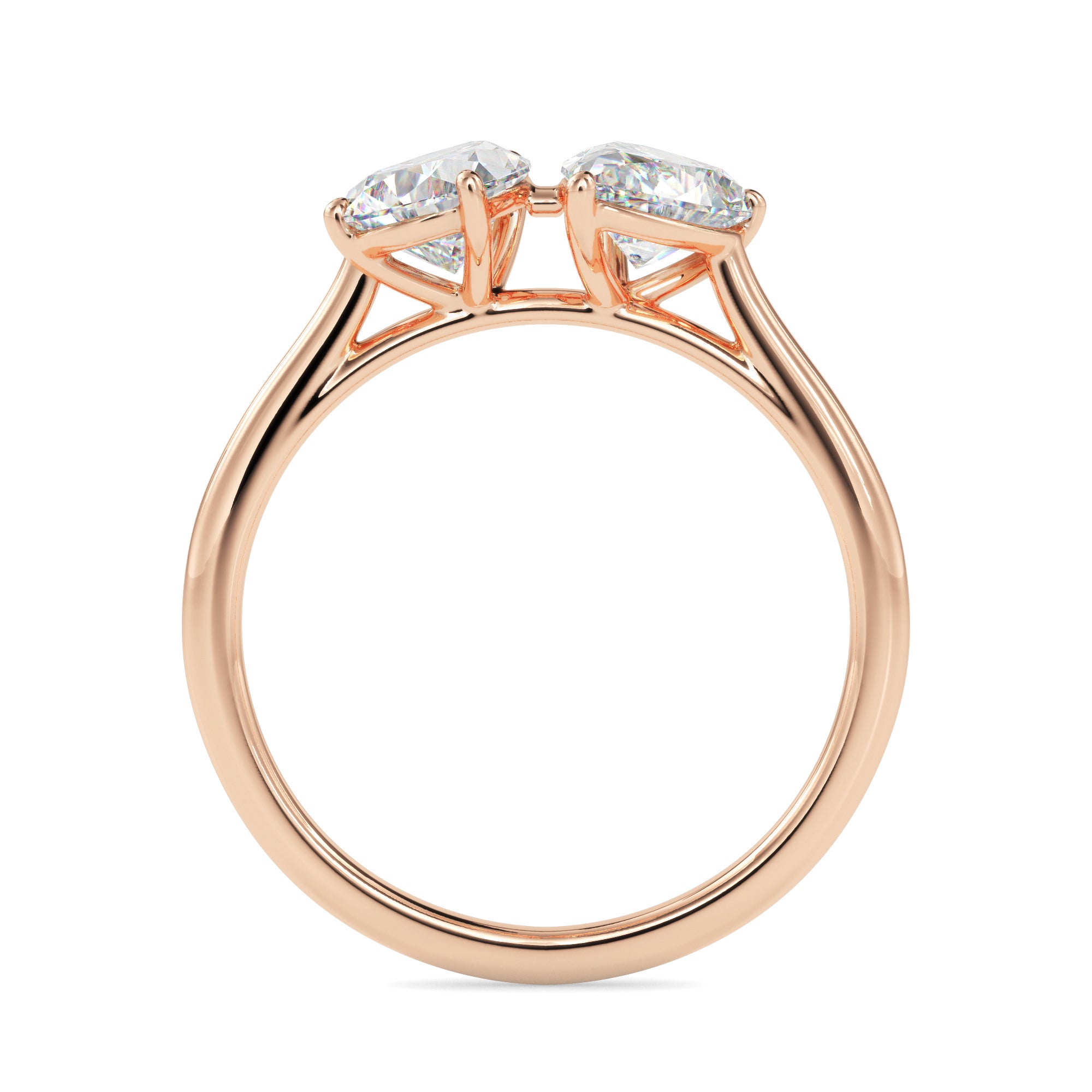 1.77Ct Pear Two Stone Lab-Grown Diamond Toi Et Moi Gold Ring