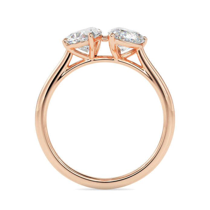 1.77Ct Pear Two Stone Lab-Grown Diamond Toi Et Moi Gold Ring