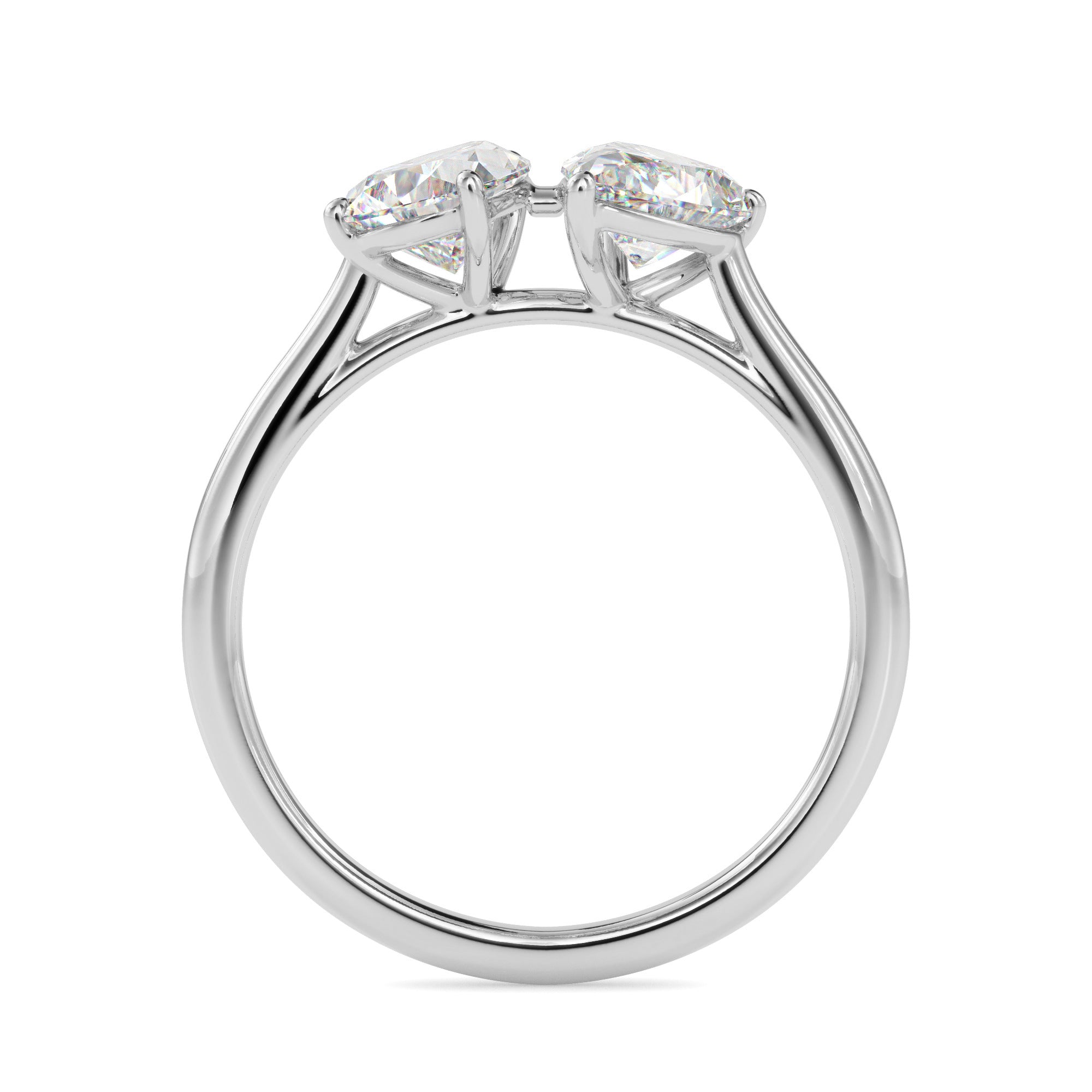 1.77Ct Pear Two Stone Lab-Grown Diamond Toi Et Moi Gold Ring