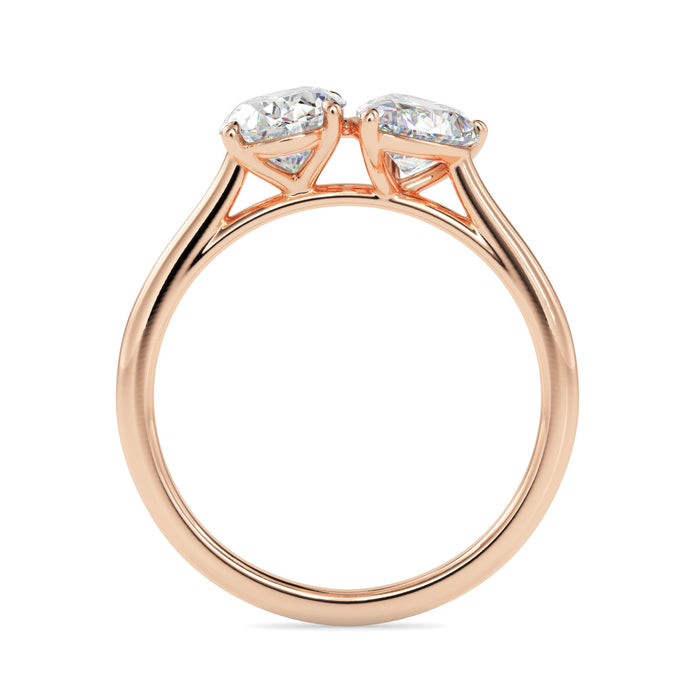 1.88Ct Pear & Oval Lab-Grown Diamond Toi Et Moi Gold Ring