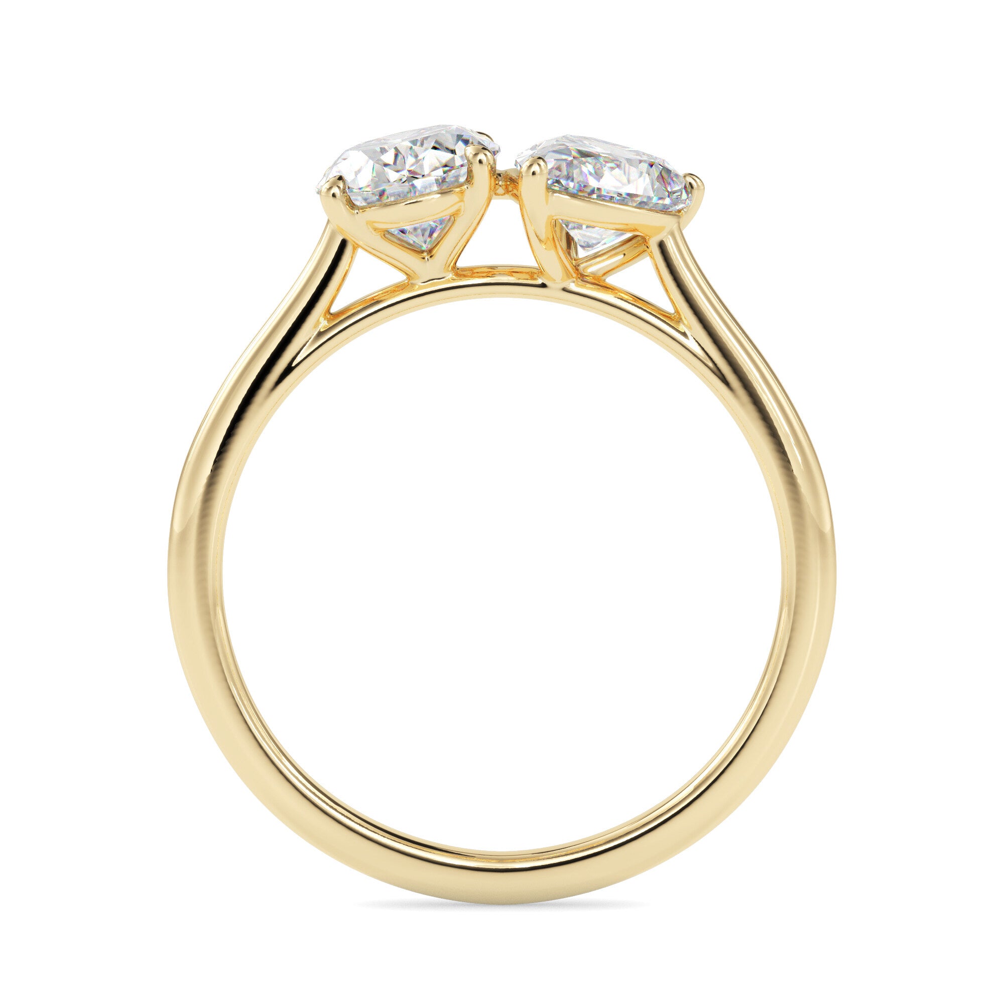 1.88Ct Pear & Oval Lab-Grown Diamond Toi Et Moi Gold Ring