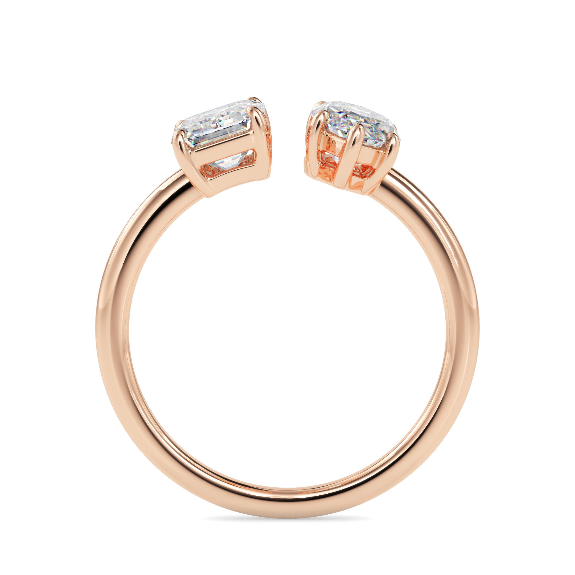 1.94Ct Emerald & Marquise Lab-Grown Diamond Toi Et Moi Gold Ring