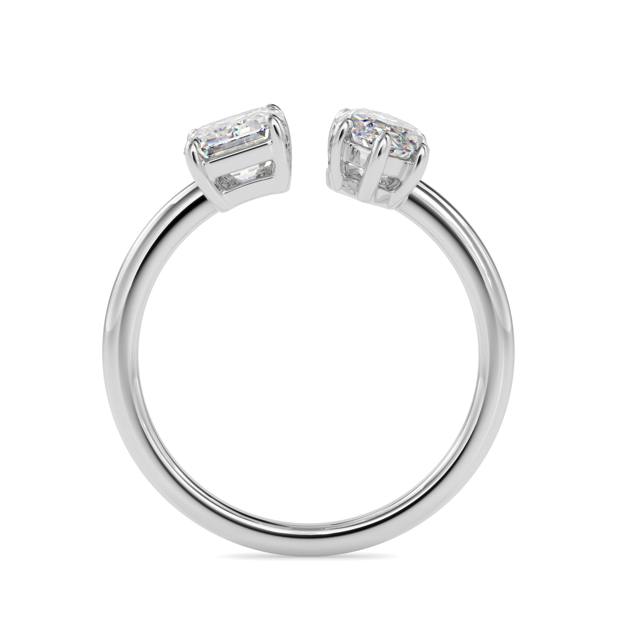 1.94Ct Emerald & Marquise Lab-Grown Diamond Toi Et Moi Gold Ring