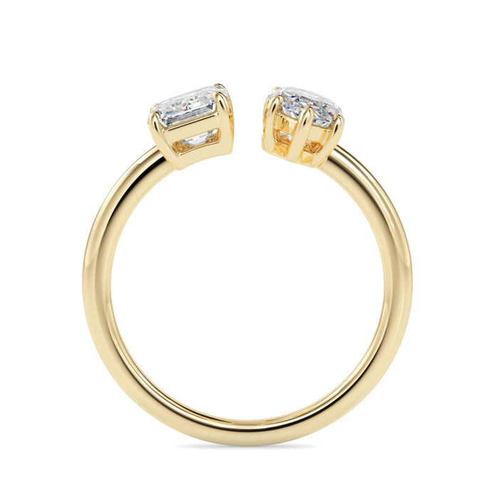 1.94Ct Emerald & Marquise Lab-Grown Diamond Toi Et Moi Gold Ring