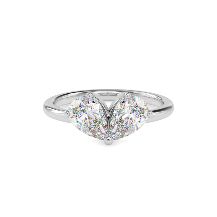1.62Ct Teardrop Shape Pear Lab-Grown Diamond Toi Et Moi Gold Ring