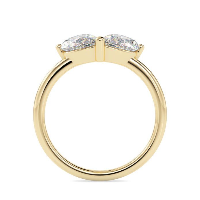 1.62Ct Teardrop Shape Pear Lab-Grown Diamond Toi Et Moi Gold Ring