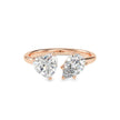 1.87Ct Heart & Pear Lab-Grown Diamond Toi Et Moi Gold Ring