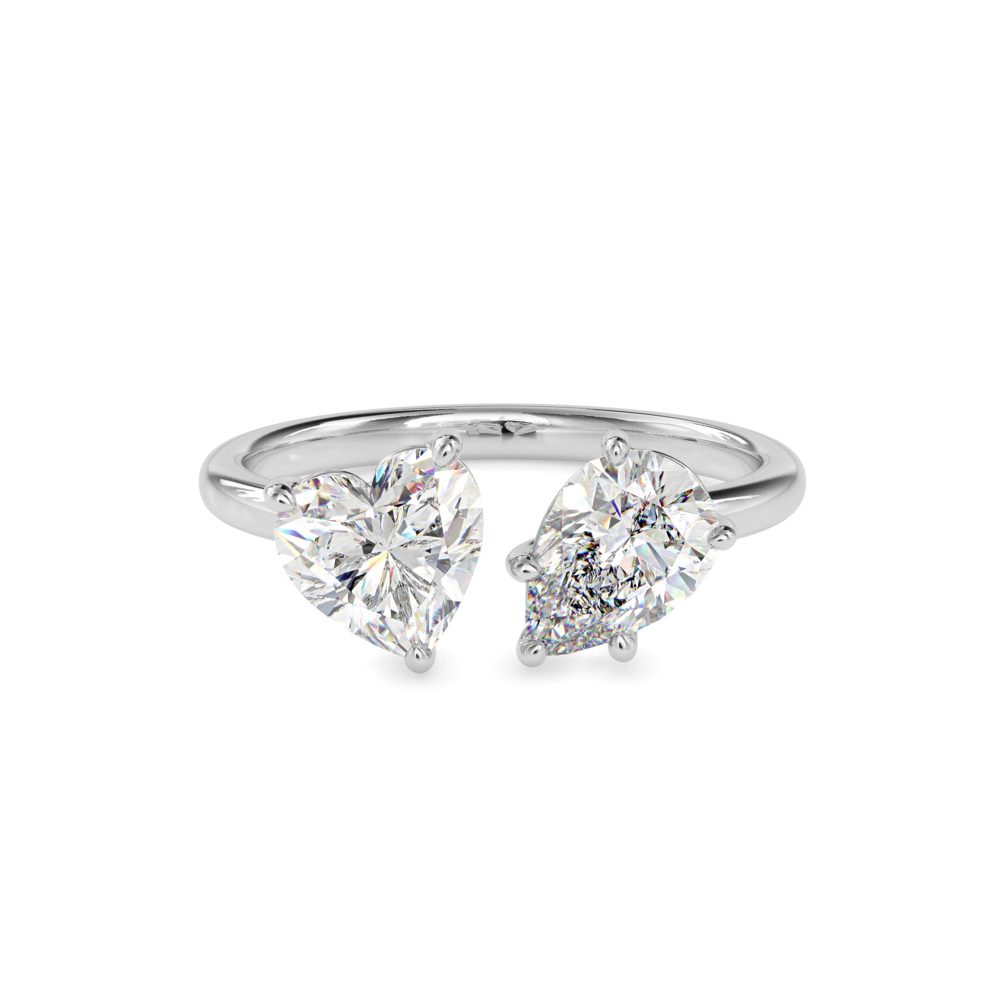 1.87Ct Heart & Pear Lab-Grown Diamond Toi Et Moi Gold Ring